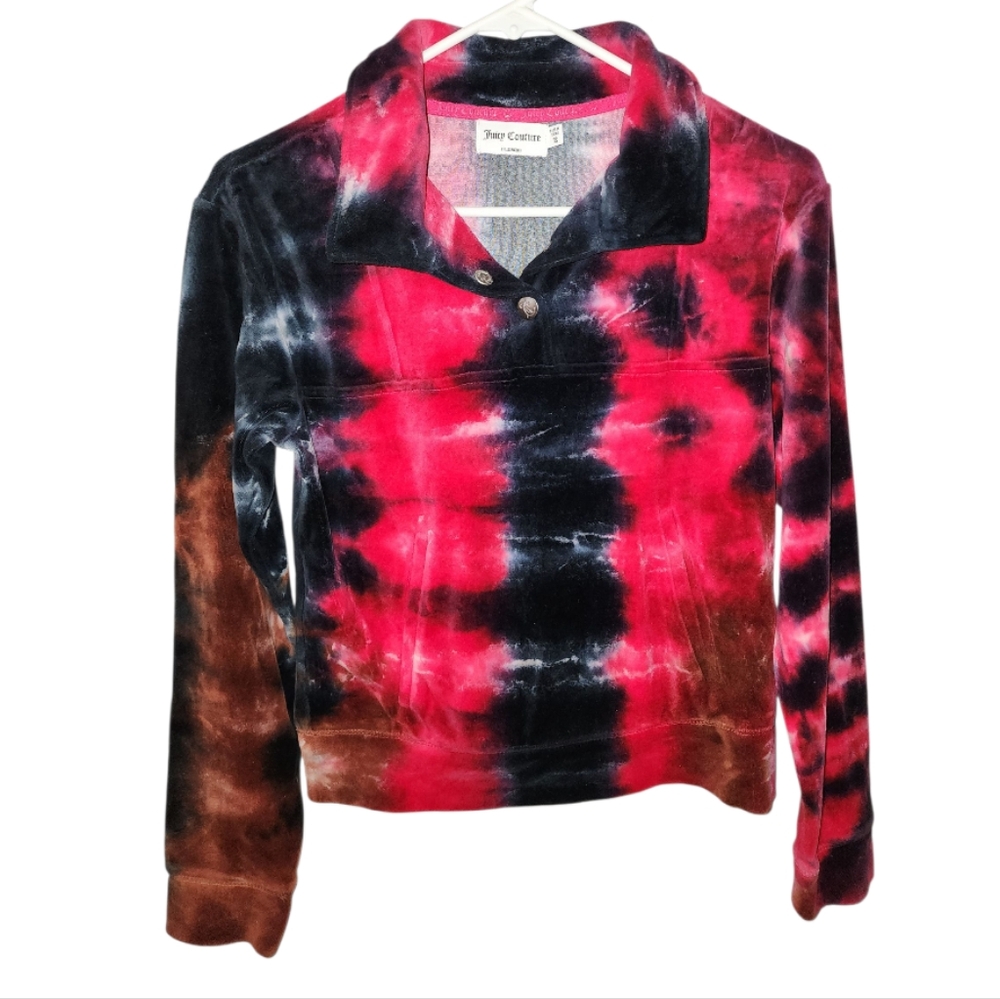 Red and Black Tie-Dye Teddy Jacket